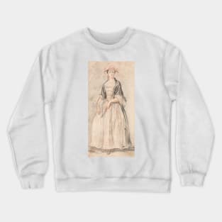 A Lady with a Fan by Paul Sandby Crewneck Sweatshirt